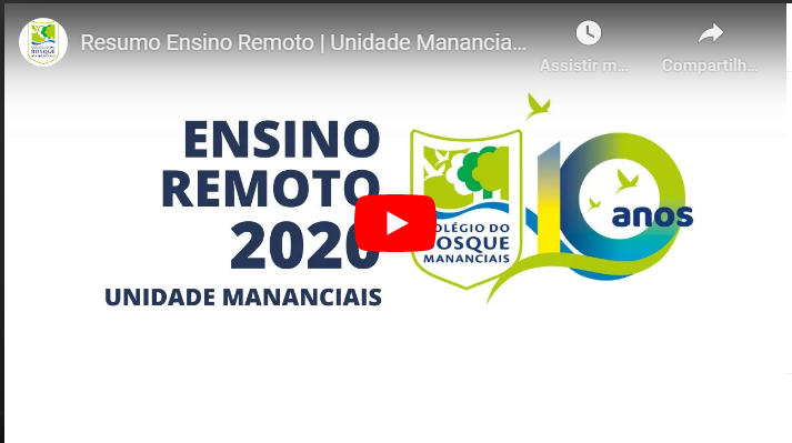 Mananciais divulga resumo do Ensino Remoto 2020