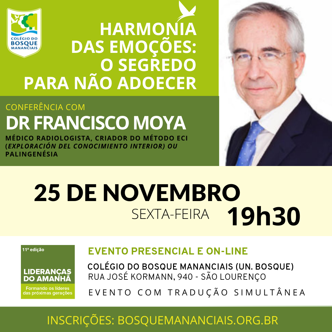 Francisco Moya estará na próxima semana no Brasil para eventos inéditos