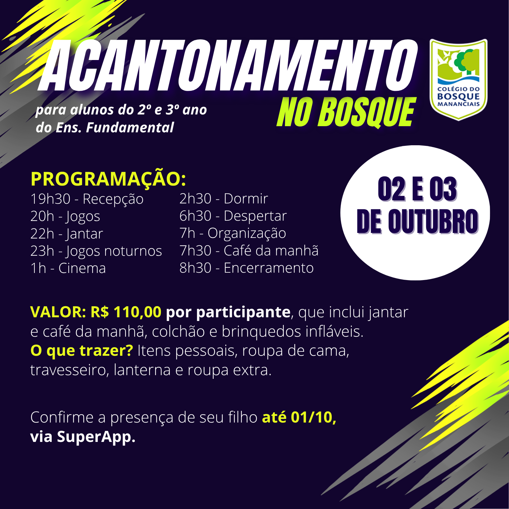 Acantonamento no Bosque - 2º e 3º ano do Ens. Fundamental