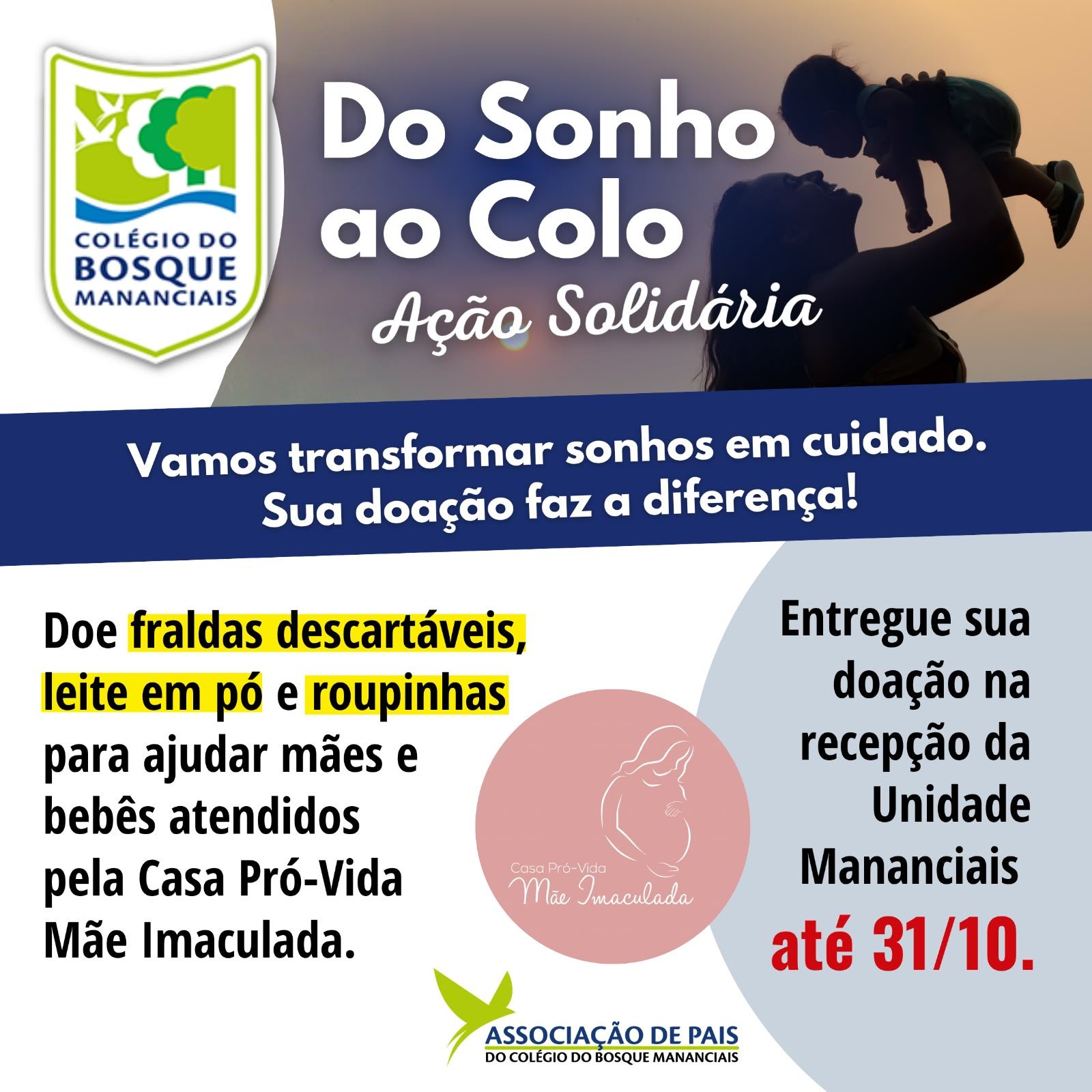 Ação solidária: Do Sonho ao Colo