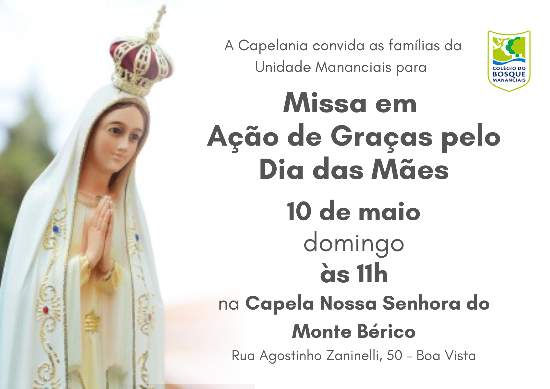 Missa pelo Dia das Mães - Unidade Mananciais