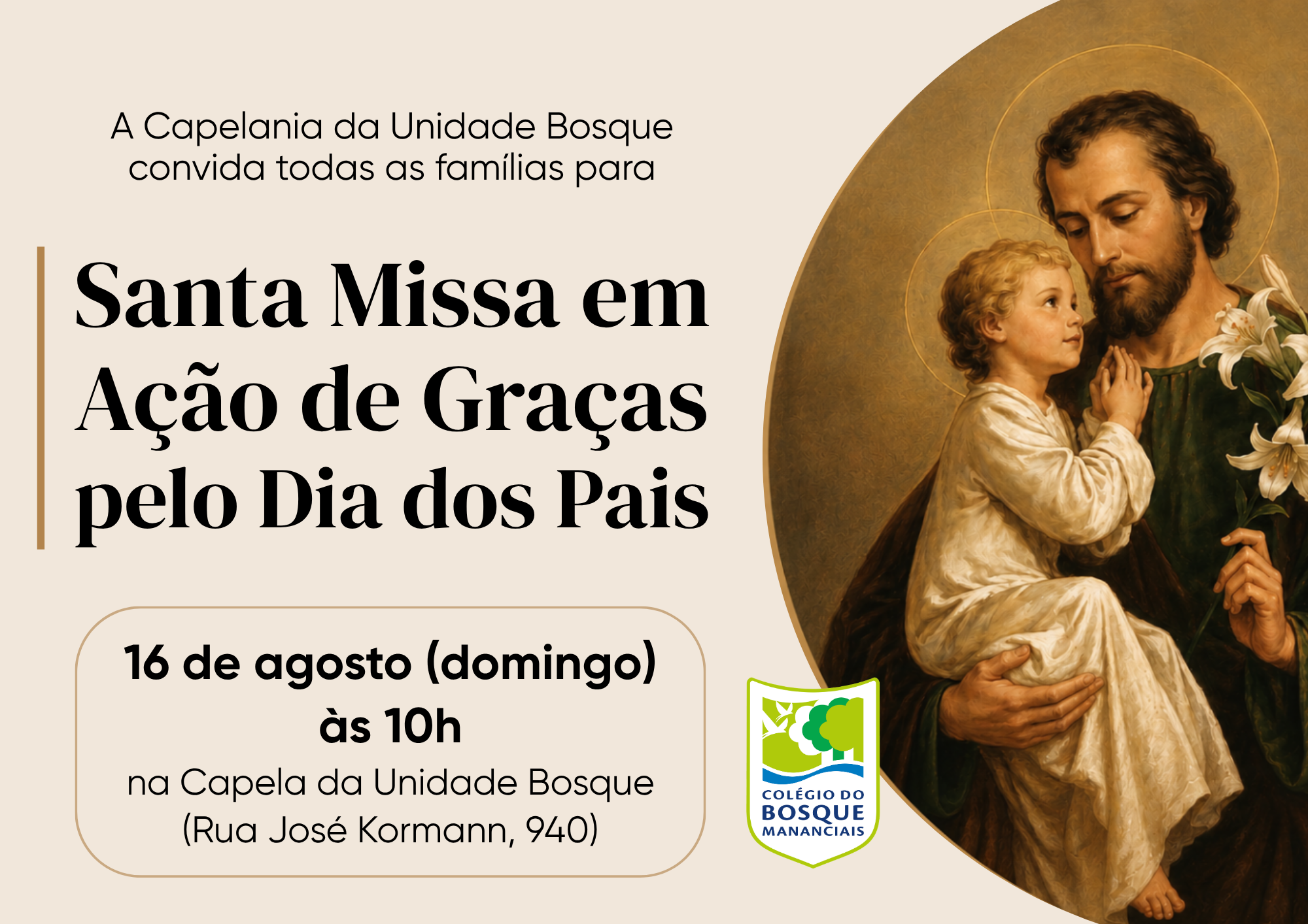 Missa em Ação de Graças pelo Dia dos Pais