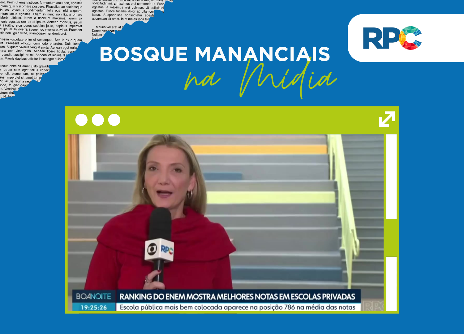 Bosque Mananciais na Mídia: somos destaque na RPC por conquistar o 1º lugar no ENEM 2024 no Estado do Paraná